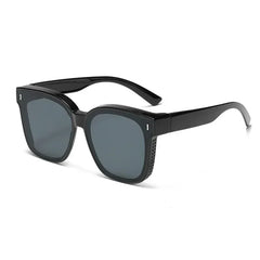 Unisex Square Frame Over Prescription Sunglasses, Polarized