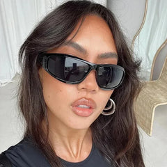 Women's Rectangular Big Frame Sunglasses with UV Protection