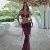Sexikinis Rubian Women's Three-Piece Bikini Swimsuit with Long Skirt Cover-Up