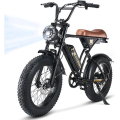 24 Hour Sport Adult eBike, 750W Motor, 374.4Wh Battery, 20" Fat Tires, 55 Mile Range