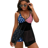 LuxLife Women's Stars and Stripes Two-Piece Tankini Swimsuit