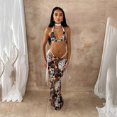 Sexikinis Areee Women's Three-Piece Bikini Swimsuit with Long Skirt