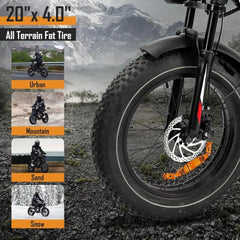 Electric Bike: 1000/3000W Motor + 48V Removable Battery