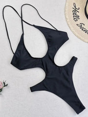 LuxLife Hannah Women's Halter High Cut Monokini Swimsuit