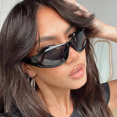 Women's Rectangular Big Frame Sunglasses with UV Protection