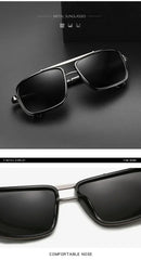 Unisex Square Twin-Beam Aviator Sunglasses with UV400 Protection