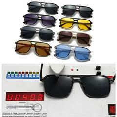 Unisex Double Bridges Square Sunglasses with UV400 Protection
