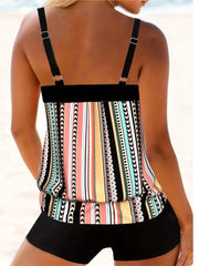 Women's Plus Size High Waist Two-Piece Tankini Swimsuit