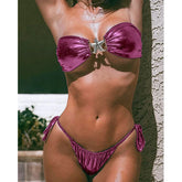 Women's Two-Piece Thong Bandeau Bikini Swimsuit