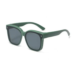 Unisex Square Frame Over Prescription Sunglasses, Polarized