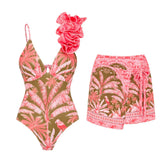 Sexikinis Amazon Women's One-Piece Swimsuit with Optional Shorts or Skirt