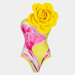 Sexikinis Daffodil Women's One-Piece Swimsuit with Optional Skirt