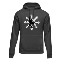 Unisex Adult's Snowboard & Snowflake Fleece Hoodie