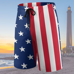 Boy's USA Flag Beach Shorts