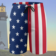 Boy's USA Flag Beach Shorts