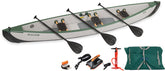 16 Foot Sea Eagle Boats | TC16 Travel Canoe Inflatable Canoe - 3 Person, Electric Pump Package