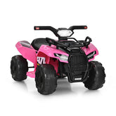 LuxuryLifeWay 6V Kids ATV Quad Electric Ride On Car with LED Light and MP3 - Color: Pink