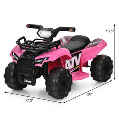 LuxuryLifeWay 6V Kids ATV Quad Electric Ride On Car with LED Light and MP3 - Color: Pink
