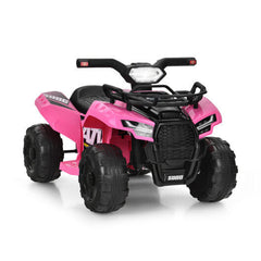 LuxuryLifeWay 6V Kids ATV Quad Electric Ride On Car with LED Light and MP3 - Color: Pink