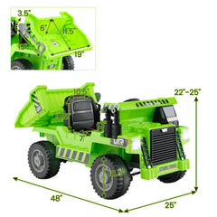 12V Kids Ride On Dump Truck with Electric Dump Bed