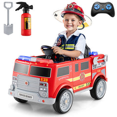 12V Kids Ride on Fire Truck with Remote Control and Extinguisher