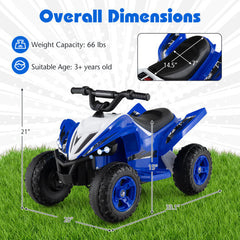 12V Kids Ride On ATV 4-Wheeler Quad with LED Lights and 7 MPH Max Speed