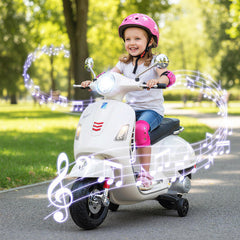 6V 4.5Ah Kids Ride On Licensed VESPA with Music and Training Wheels