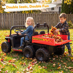 24V 7Ah Kids Ride On 2-Seater 4WD UTV with Electric Dump Bed and Lights
