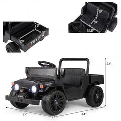 12V Kids Ride On Licensed Toyota Truck with Dump Bed and Music