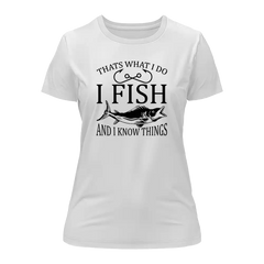 Outdoorzees Women's 'I Fish And Know Things' T-Shirt