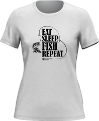 Outdoorzees Women's'Eat Sleep Fish Repeat' T-Shirt