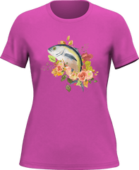 Outdoorzees Women's Fishing Flower T-Shirt