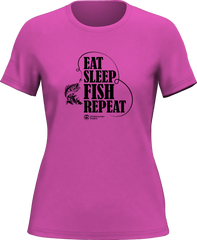 Outdoorzees Women's'Eat Sleep Fish Repeat' T-Shirt