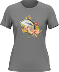 Outdoorzees Women's Fishing Flower T-Shirt