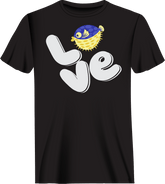 Outdoorzees Unisex Love Fishing Blue Blowfish Globe T-Shirt
