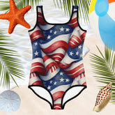 Girls's American Flag One-Piece Swimsuit