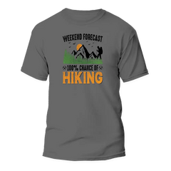 Outdoorzees Unisex 'Weekend Forecast 100% Hiking' T-Shirt