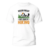 Outdoorzees Unisex 'Weekend Forecast 100% Hiking' T-Shirt