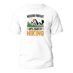 Outdoorzees Unisex 'Weekend Forecast 100% Hiking' T-Shirt
