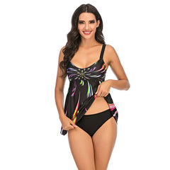 Trendy Attic Women's Fireworks Ombre Two-Piece Tankini Swimsuit