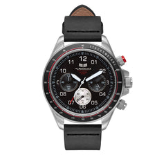 Vestal Watch Men's ZR2 LEATHER - Black Dial, Silver Case, Black Strap - 100m