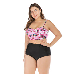 Women's Plus Size High-Waisted Bikini Swimsuit