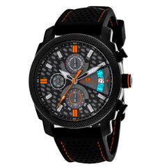 Oceanaut Men's Kryptonite - Black/Grey/Orange Dial - 50m