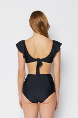 Women's High Waist Two-Piece Bikini Swimsuit - Black