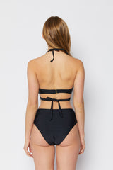 Women's High Waist Two-Piece Bikini Swimsuit - Black