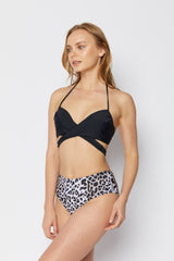 Women's High Waist Two-Piece Swimsuit - Leopard
