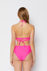 Women's High Waist Two-Piece Bikini Swimsuit - Pink