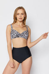 Women's High Waist Two-Piece Bikini Swimsuit - Leopard