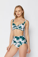 Women's High Waist Two-Piece Bikini Swimsuit - Rose Green