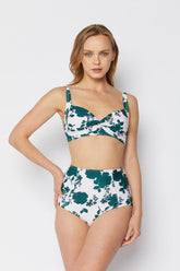 Women's High Waist Two-Piece Bikini Swimsuit - Rose Green